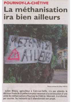 méthanisation Pournoy la chétive : stop ou encore ?